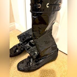 Black Patent Leather Women's Boots